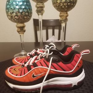 NIKE AIR MAX 98 GS "HABANERO RED" SIZE 5.5Y BRAND